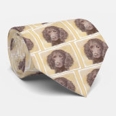 Amerikaanse waterspaniel schilderen - Oorspronkeli Stropdas (Opgerold)