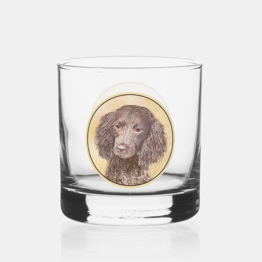 Amerikaanse waterspaniel schilderen - Oorspronkeli Whisky Glas (Voorkant)