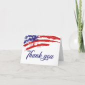 Amerikaanse Waterverf Amerikaanse vlag Bedankkaart (Voorkant)