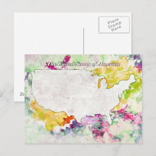 Amerikaanse Waterverf Briefkaart (Voorkant / Achterkant)