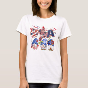 Amerikaanse Waterverf Gnomen op 4 juli T-Shirt