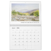 Amerikaanse Waterverf met fijne kunst maakt rivier Kalender (Mar 2026)