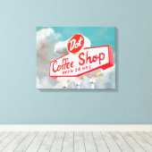 Amerikaanse wegbaan | Koffiesjabloon Canvas Afdruk (Insitu (Houten vloer))