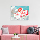 Amerikaanse wegbaan | Koffiesjabloon Canvas Afdruk (Insitu (Woonkamer))