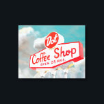 Amerikaanse wegbaan | Koffiesjabloon Canvas Afdruk<br><div class="desc">Amerikaanse wegbaan | Schrijfkunstenaar Koffiewinkel: Naomi McCavitt</div>