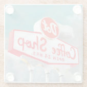 Amerikaanse wegbaan | Koffiesjabloon Glazen Onderzetter (Achterkant)