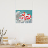 Amerikaanse wegbaan | Koffiesjabloon Poster (Keuken)