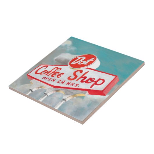 Amerikaanse wegbaan | Koffiesjabloon Tegeltje (Zijkant)