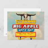 Amerikaanse wegbaan | Restaurantteken Briefkaart (Voorkant / Achterkant)