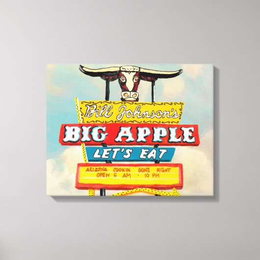 Amerikaanse wegbaan | Restaurantteken Canvas Afdruk (Voorkant)
