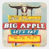 Amerikaanse wegbaan | Restaurantteken Vierkante Sticker (Voorkant)