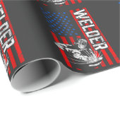 Amerikaanse Welder Proud Husband Cadeaupapier (Rol Hoek)