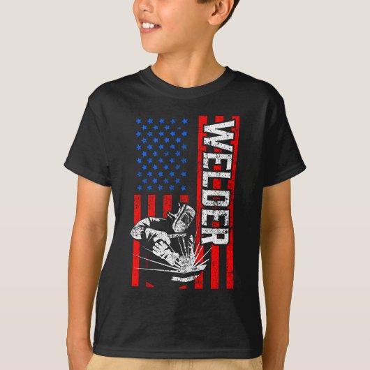 Amerikaanse Welder Proud Husband T-shirt (Voorkant)