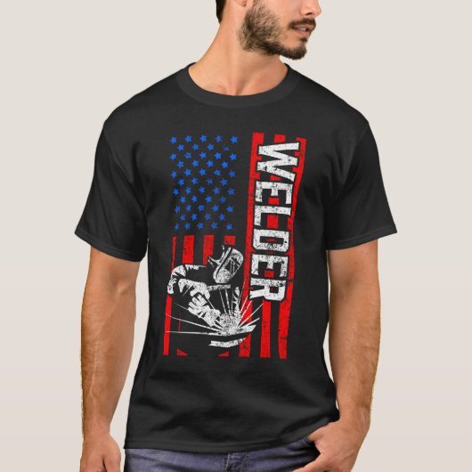 Amerikaanse Welder Proud Husband T-shirt (Voorkant)