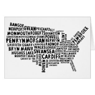 Amerikaanse Welsh Place Names Map Kaart