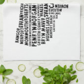 Amerikaanse Welsh Place Names Map Kitchen Towel Theedoek (Gevouwen)
