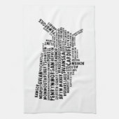 Amerikaanse Welsh Place Names Map Kitchen Towel Theedoek (Verticaal)