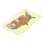 Amerikaanse Welsh Rode Draak Kaart Flexi Magnet Magneet (Linkerzijde)