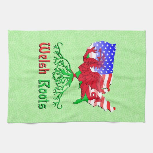 Amerikaanse Welsh Roots Kitchen Towels Theedoek (Horizontaal)