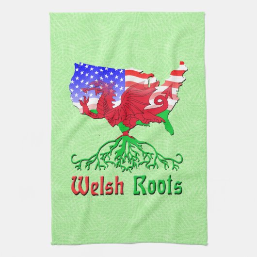 Amerikaanse Welsh Roots Kitchen Towels Theedoek (Verticaal)