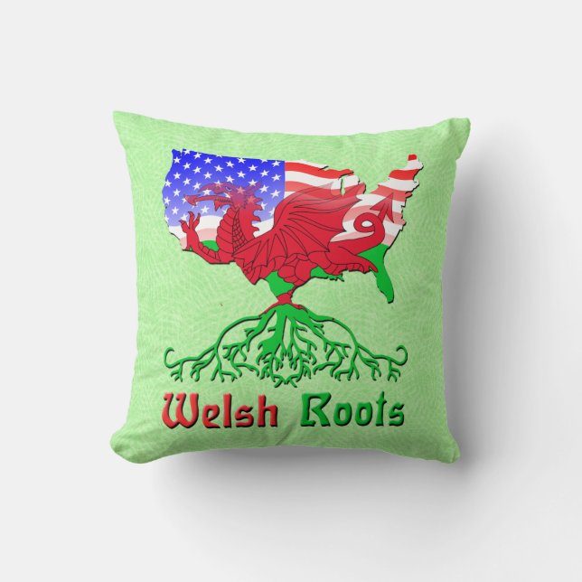 Amerikaanse Welsh Roots Kussens (Voorkant)