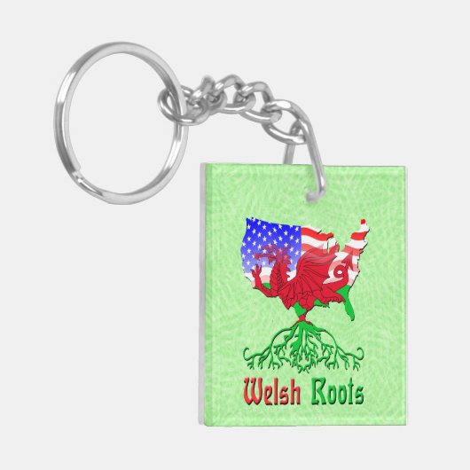 Amerikaanse Welsh Roots Sleutelhanger (Voorkant Links)