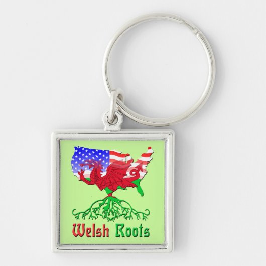 Amerikaanse Welsh Roots Sleutelhanger (Voorkant)