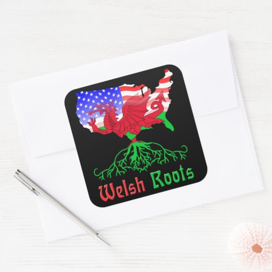Amerikaanse Welsh Roots Stickers (Envelop)