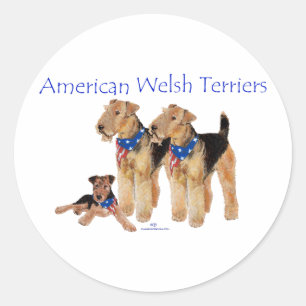 Amerikaanse Welsh Terriers Ronde Sticker