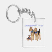 Amerikaanse Welsh Terriers Sleutelhanger (Voorkant Links)