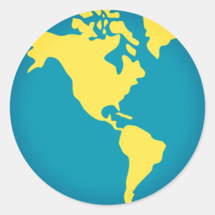 Amerikaanse Wereld Emoji Ronde Sticker