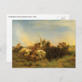 -Amerikaanse West Art, Buffalo Hunt van Wimar Briefkaart (Voorkant / Achterkant)