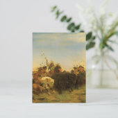 -Amerikaanse West Art, Buffalo Hunt van Wimar Briefkaart (Staand voorkant)