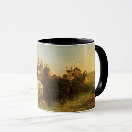 -Amerikaanse West Art, Buffalo Hunt van Wimar Mok (Voorkant rechts)