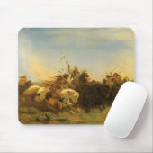 -Amerikaanse West Art, Buffalo Hunt van Wimar Muismat (Met muis)