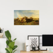 -Amerikaanse West Art, Buffalo Hunt van Wimar Poster (Thuiskantoor)