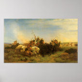 -Amerikaanse West Art, Buffalo Hunt van Wimar Poster (Voorkant)
