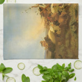 -Amerikaanse West Art, Buffalo Hunt van Wimar Theedoek (Gevouwen)