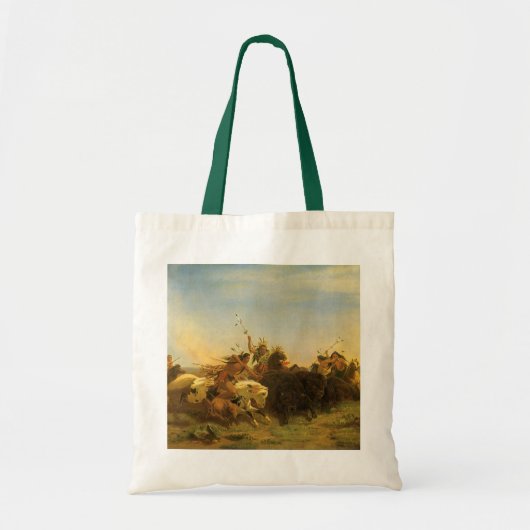 -Amerikaanse West Art, Buffalo Hunt van Wimar Tote Bag (Voorkant)