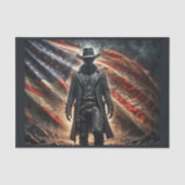 Amerikaanse westerne outlaw cowboyheld met vlag tissuepapier (Voorkant)