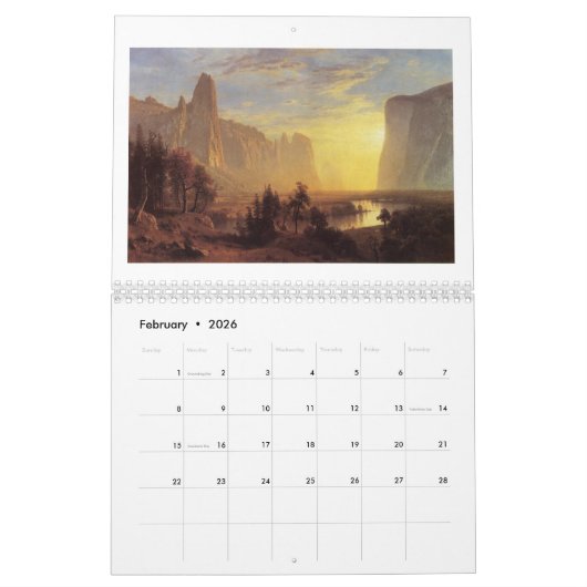 Amerikaanse westlandschapskalender kalender (Feb 2026)