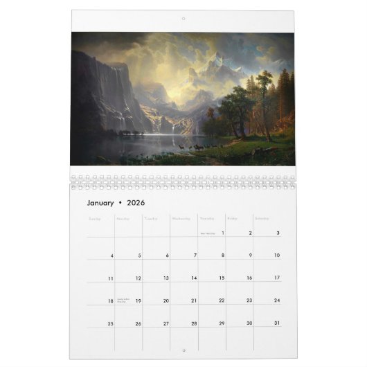 Amerikaanse westlandschapskalender kalender (Jan 2026)