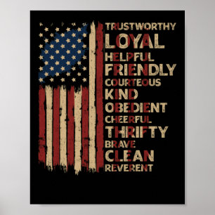 Amerikaanse wet op het scoutingprogramma voor vla Poster