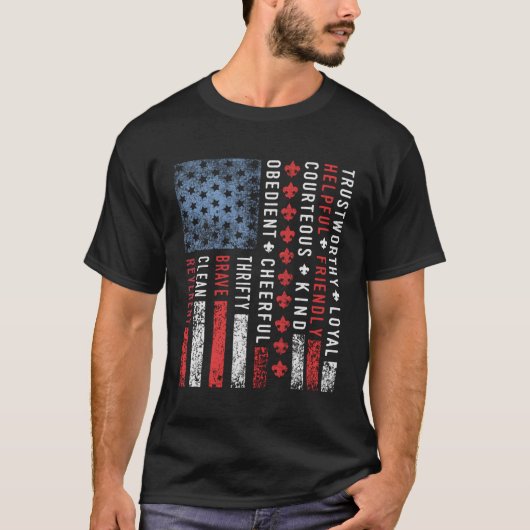 Amerikaanse wet op het scoutingschilderen van vlag t-shirt (Voorkant)