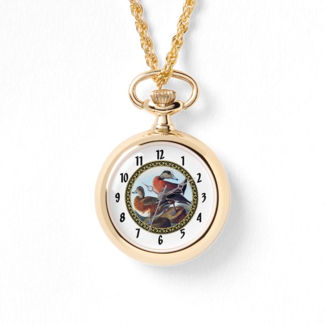 Amerikaanse Widgeon-eenden op een rots Horloge (Voorkant)