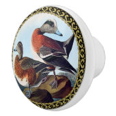 Amerikaanse Widgeon-eenden op een rots Keramische Knop (Rechts)