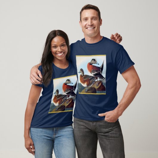 Amerikaanse Widgeon-eenden op een rots T-shirt (Unisex)