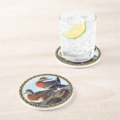 Amerikaanse Widgeon-eenden op een rots Zandsteen Onderzetter (Zijkant)