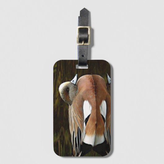 Amerikaanse Wigeon Duck op vijver Bagagelabel (Voorkant (verticaal))