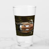 Amerikaanse Wigeon Duck op vijver Glas (Voorkant)